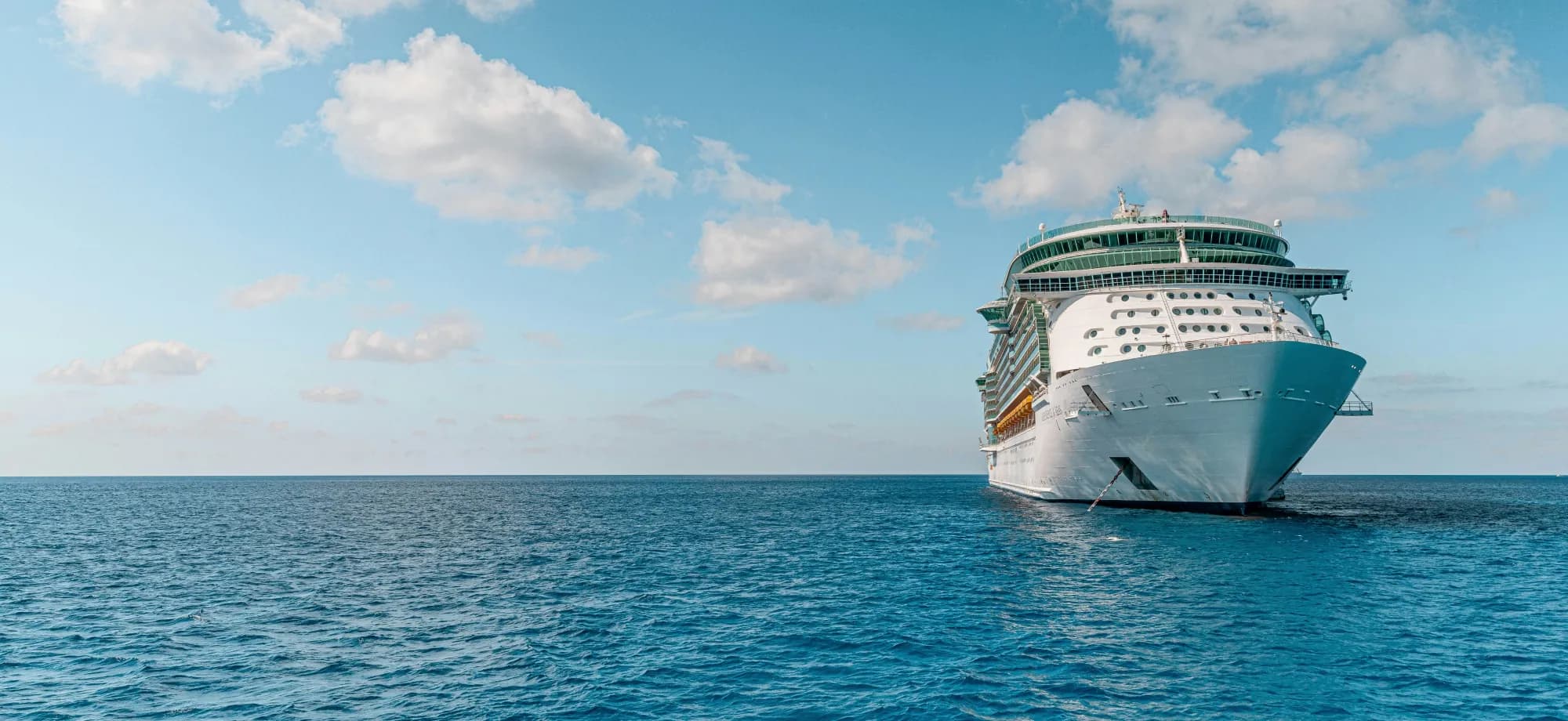A cruise ship out on open water